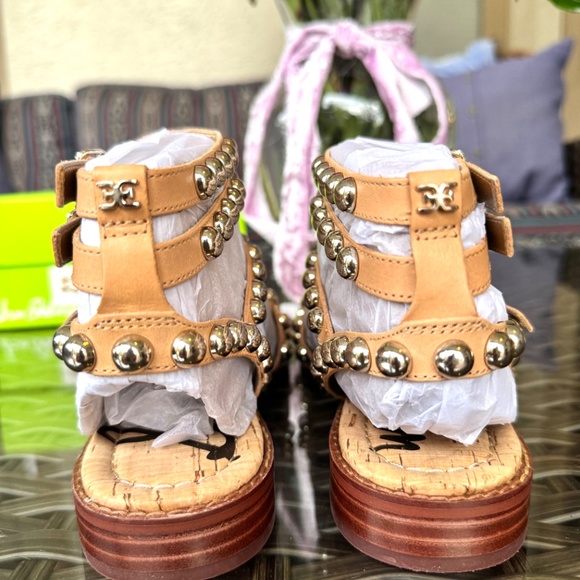NIB Sam Edelman Eavan Gladiator Studded Sand Sandals - 7 M - Picture 6 of 8